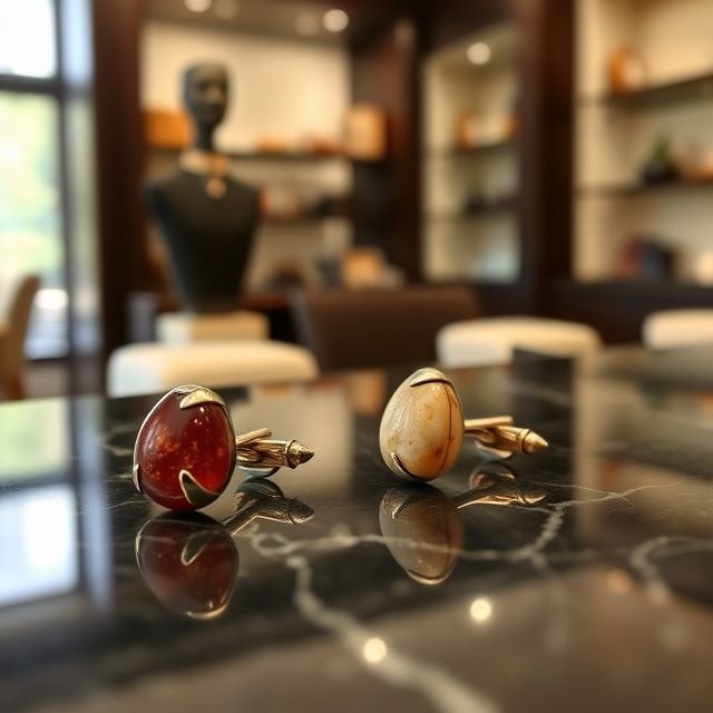 Natural Stone Cufflinks:
